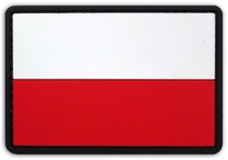 Polska Firma Emblemat Flaga Polski duża Guma 3D na rękaw podszyta rzepem 8,5 x 5,5 cm