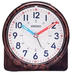 Seiko Budzik Seiko QHE210Z 8,5 cm brązowy imitacja drewna .
