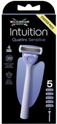 Wilkinson Sword WILKINSON_Sword Intuition Quattro Sensitive maszynka do golenia + ostrza zapasowe dla kobiet 5szt.
