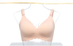 Momcozy YN46 (L) | Bezszwowy Kwiatowy Biustonosz do Karmienia Push-up | Cielisty Floral (FB046-SK100L-B)