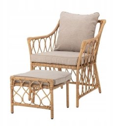 Bloomingville BLOOMINGVILLE Belluce Fotel z podnóżkiem Polyrattan