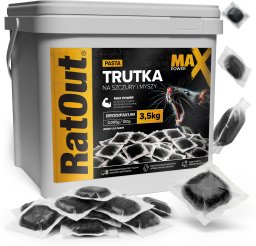 NO PEST Trutka Trucizna Środek Gryzoniobójczy na Szczury Myszy Gryzonie Brodifakum Pasta Czarna Max Power 3,5kg