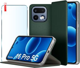 krainaGSM Etui Skórzane Zamykane Magnetyczne Case Do Realme 16 Pro 5G + Szkło 9H