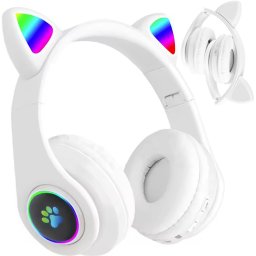 Słuchawki Verk Słuchawki bezprzewodowe bluetooth radio fm mp3 kocie uszy podświetlenie led