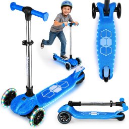 Hulajnoga Ricokids Hulajnoga trójkołowa dla dzieci balansowa świecąca w ciemności Ricokids Jelly - niebieska
