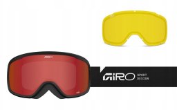 Giro Gogle zimowe GIRO ROAM BLACK STACKED (OTG) (Cylindryczne) (szyba AMBER SCARLET 19-42% S2 + YELLOW 80-99% S0)