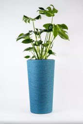 Adoni Doniczka jutowa niebieska z wkładem 32x57 cm - ręcznie robiona (adoni-blu-57)