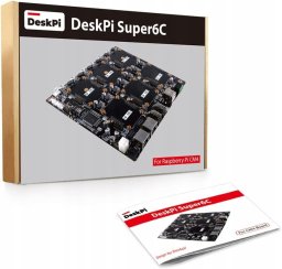 Qoltec DeskPi Super6C Cluster Board Raspberry Pi CM4 CM5 ITX Zasilacz 89W