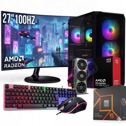 Komputer Adronix ZESTAW GAMINGOWY R5 7600X/32GB/RX9070XT/1TB SSD/W11/27" 100Hz