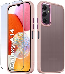 krainaGSM Etui Do Samsung Galaxy A14|A14 5G Matowe Silicone Case Satynowe + Szkło 9H