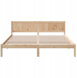 vidaXL Ramka łóżka Brązowy 200 x 200 cm Lite drewno sosnowe (872176)