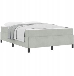 vidaXL Ramka łóżka z materacem Jasnoszary 140 x 190 cm tkanina (3399060)