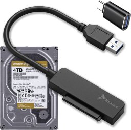 Stacja dokująca Qoltec Adapter SATA USB SSD HDD 2,5" 2w1 USB-C 3.1 5Gb/s REAGLE PRZEJŚCIÓWKA DO DYSKU KABEL NA DYSK