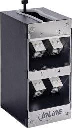 Delock InLine® Rozdzielacz 4-Port Cat.6A Ściana/kolumna w tym moduły Keystone