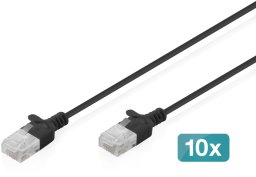 Digitus Patchcord Slim Cat.6 U/UTP LSZH 5m czarny 10 szt. (DK-1618-050S-BL-10)