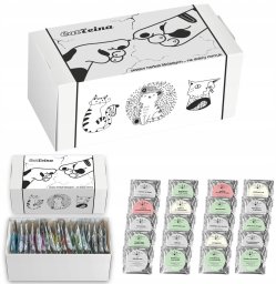 Cup&You Zestaw prezentowy upominkowy CAT-TEINA mix box 20 różnych smaków herbat sypanych - prezent upominek dla kobiety faceta mamy taty babci dziadka