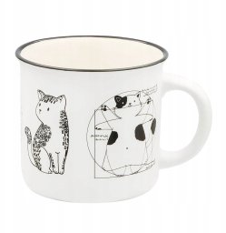 Cup&You Kubek z uchwytem na kawę herbatę czekoladę z motywem kota CAT ARTIST 350ml - prezent dla koleżanki przyjaciółki żony babci mamy kobiety siostry niej
