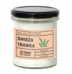 Cup&You Naturalna ręcznie robiona świeca sojowa zapachowa w szkle ŚWIEŻA TRAWKA 50h palenia 300ml - prezent upominek dla kobiety mamy dziewczyny żony babci niej