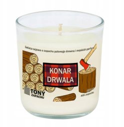 Cup&You Naturalna ręcznie robiona świeca sojowa zapachowa w szkle KONAR DRWALA 40h palenia 200ml - prezent upominek dla faceta mężczyzny taty chłopaka męża