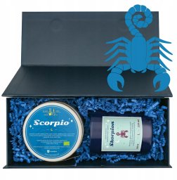 Cup&You Zestaw prezentowy SKORPION herbata i świeczka zapachowa dla osoby ze znakiem zodiaku skorpiona - prezent upominek dla kobiety faceta mamy taty babci dziadka