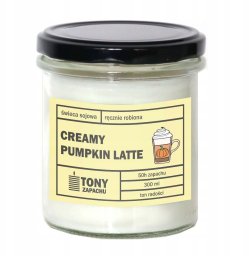Cup&You Naturalna ręcznie robiona świeca sojowa zapachowa w szkle DYNIOWE LATTE 50h palenia 300ml - prezent upominek dla kobiety mamy dziewczyny żony babci niej