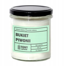 Cup&You ręcznie robiona świeca sojowa zapachowa w szkle BUKIET PIWONII 50h palenia 300ml - prezent upominek dla kobiety mamy dziewczyny żony babci niej