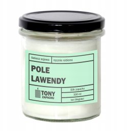 Cup&You ręcznie robiona świeca sojowa zapachowa w szkle POLE LAWENDY 50h palenia 300ml