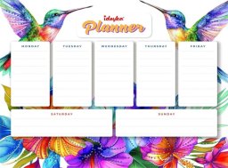 Ideyka Planner magnetyczny z mozaiką diamentową Kolibry