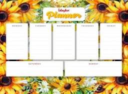 Ideyka Planner magnetyczny z mozaiką diamentową Słoneczn.