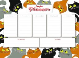 Ideyka Planner magnetyczny z mozaiką diamentową Kotki