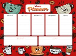 Ideyka Planner magnetyczny z mozaiką diamentową Kawa