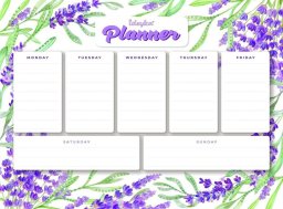 Ideyka Planner magnetyczny z mozaiką diamentową Lawenda