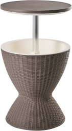 Beliani Barek ogrodowy z funkcją chłodzenia AISA 49 cm Imitacja drewna Brązowy