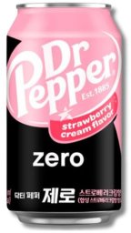 Coca Cola Company Dr. pepper napój gazowany bez cukru o smaku truskawki zero sugar strawberry cream Koreański 355ml