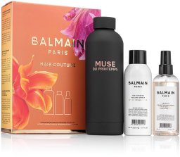 Balmain Set Professionnel Muza Wiosny Steel Water Bottle Black Professionnel Argan Oil Hair Leave-In Conditioner For Hydrate/Detangle & Shine 50 ml Professionnel Butane Hair Spray For Volume Light Hold 200 ml