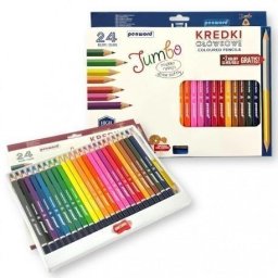 Astra Kredki ołówkowe trójkątne jumbo temperówka 26 kol.