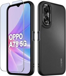 krainaGSM Do Oppo A78 5G|A58 5G Matowe Silicone Case Satynowe Plecki + Szkło 9H