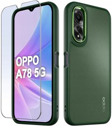 krainaGSM Do Oppo A78 5G|A58 5G Matowe Silicone Case Satynowe Plecki + Szkło 9H