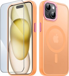krainaGSM Etui Do Iphone 15 Plus Do Magsafe Matowe Matt Case + Szkło Na Ekran 9H