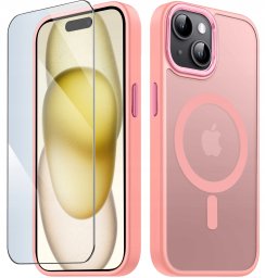 krainaGSM Etui Do Iphone 15 Plus Do Magsafe Matowe Matt Case + Szkło Na Ekran 9H