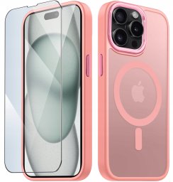 krainaGSM Etui Do Iphone 14 Pro Max Do Magsafe Matowe Matt Case + Szkło Na Ekran 9H