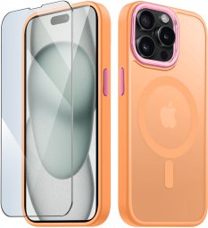 krainaGSM Etui Do Iphone 14 Pro Max Do Magsafe Matowe Matt Case + Szkło Na Ekran 9H