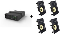 Kino domowe VivoLink Vivolink Audiopack Subwoofer + 4 x premium in-wall speakers Czarny Przewodowa 110 W