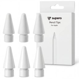 SUPERO Końcówki do rysika Apple Pencil iPad Air Pro Mini, rysik Gen 1/2, 6 sztuk