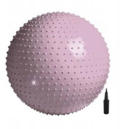 Małpiszon piłka gimnastyczna dmuchana 65 cm - różowy z wypustkami