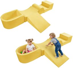 4MWOOD tor przeszkód dla dzieci Soft Ball - żółty