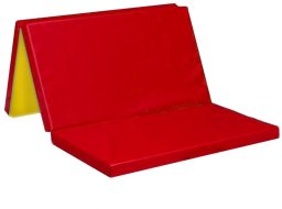 Małpiszon materac gimnastyczny 1501005 cm trzyczęściowy czerwono-żółty
