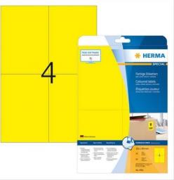  Herma Kolorowe etykiety A4, 105 x 148 mm, żółte, wyjmowane. - 4561