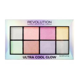  Makeup Revolution Ultra Cool Glow Palette Zestaw rozświetlaczy