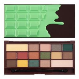  Makeup Revolution I Heart Makeup Palette Zestaw cieni do powiek Chocolate Mint 22g (16 kolorów)